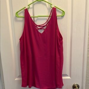 Sami & Jo Pink Backless Tank Top with Crisscross Straps